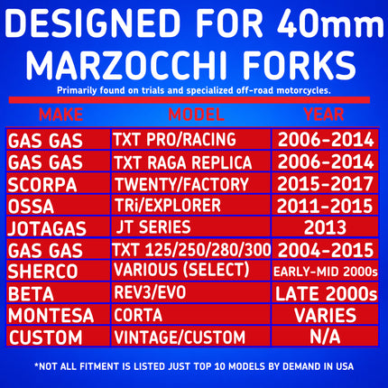 SKF KITG-40M Fork Seal Kit for Marzocchi 40 mm Motorcycle Fork Suspension Fits Marzocchi 40 mm, Premium Replacement Oil Dust Seals, Dirt Bike MX Offroad Motorcycle Front Fork Rebuild Kit Component.