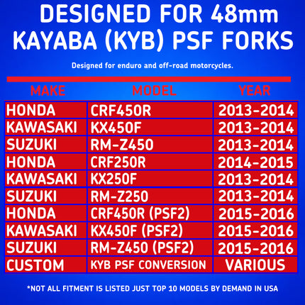 SKF KITG-48K-PSF Fork Seal Kit for Kayaba Air 48 mm Motorcycle Fork Suspension Fits Kayaba Air PSF 48 mm, Premium Replacement Oil Dust Seals, Dirt Bike MX Offroad Motorcycle Front Fork Rebuild Kit.