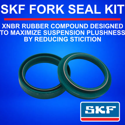 SKF KITG-48M Fork Seal Kit for Marzocchi 48 mm Motorcycle Fork Suspension Fits Marzocchi 48 mm, Premium Replacement Oil Dust Seals, Dirt Bike MX Offroad Motorcycle Front Fork Rebuild Kit Component.