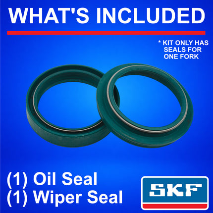SKF KITG-48S Green Fork Seal Kit for Showa 48 mm Motorcycle Fork Suspension Green, Fits Showa 48 mm, Premium Replacement Oil Dust Seals, Dirt Bike MX Offroad Motorcycle Front Fork Rebuild Kit Item.