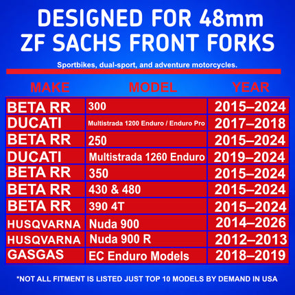 SKF KITG-48Z Fork Seal Kit for ZF Sachs 48 mm Motorcycle Fork Suspension Fits ZF Sachs 48 mm, Premium Replacement Oil Dust Seals, Dirt Bike MX Offroad Motorcycle Front Fork Rebuild Kit Component.