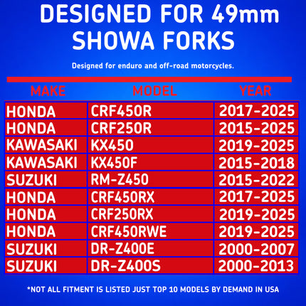 SKF KITG-49S-HD Fork Seal Kit for Showa 49 mm Motorcycle Fork Suspension Heavy-Duty Green, Fits Showa 49 mm, Premium Replacement Oil Dust Seals, Dirt Bike MX Offroad Motorcycle Front Fork Rebuild.