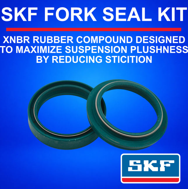 SKF KITG-49S Green Fork Seal Kit for Showa 49 mm Motorcycle Fork Suspension Green, Fits Showa 49 mm, Premium Replacement Oil Dust Seals, Dirt Bike MX Offroad Motorcycle Front Fork Rebuild Kit Item.