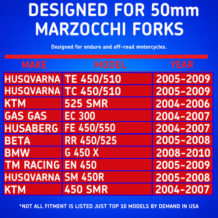 SKF KITG-50M-HD Fork Seal Kit for Marzocchi 50 mm - Fork Suspension Heavy-Duty Green, Fits Marzocchi 50 mm, Premium Replacement Oil Dust Seals, Dirt Bike MX Offroad Motorcycle Front Fork Rebuild.
