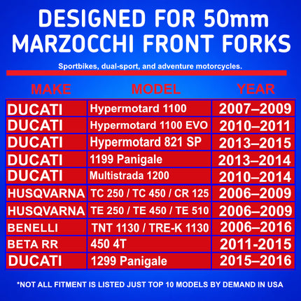 SKF KITG-50M Fork Seal Kit for Marzocchi 50 mm Motorcycle Fork Suspension Fits Marzocchi 50 mm, Premium Replacement Oil Dust Seals, Dirt Bike MX Offroad Motorcycle Front Fork Rebuild Kit Component.