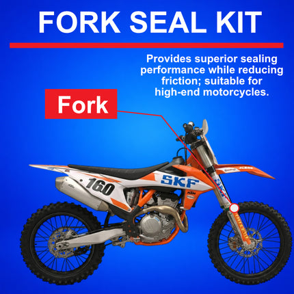 SKF KITG-50M Fork Seal Kit for Marzocchi 50 mm Motorcycle Fork Suspension Fits Marzocchi 50 mm, Premium Replacement Oil Dust Seals, Dirt Bike MX Offroad Motorcycle Front Fork Rebuild Kit Component.