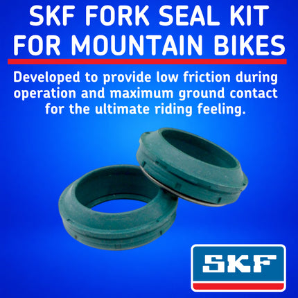 SKF MTB32F Fork Seal Kit for Fox 32 mm Motorcycle Fork Suspension (03-15) Fits Fox 32 mm (Model Years 2003-2015), Premium Low Friction Oil Seals, Wiper Kit, Mountain Bike MTB Cycling Front Fork.