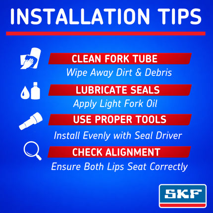 SKF MTB32F Fork Seal Kit for Fox 32 mm Motorcycle Fork Suspension (16-24) Fits Fox 32 mm (Model Years 2016-2024), Premium Low Friction Oil Seals, Wiper Kit, Mountain Bike MTB Cycling Front Fork.