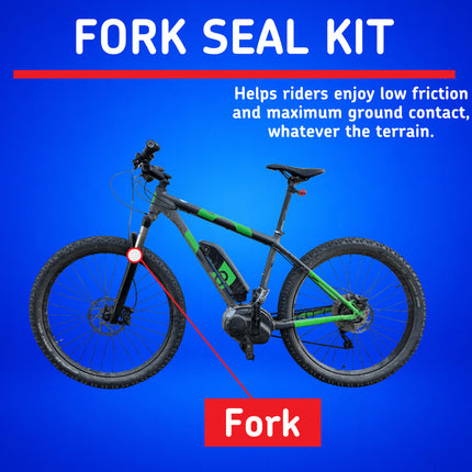 SKF MTB32F Fork Seal Kit for Fox 32 mm Motorcycle Fork Suspension (16-24) Fits Fox 32 mm (Model Years 2016-2024), Premium Low Friction Oil Seals, Wiper Kit, Mountain Bike MTB Cycling Front Fork.