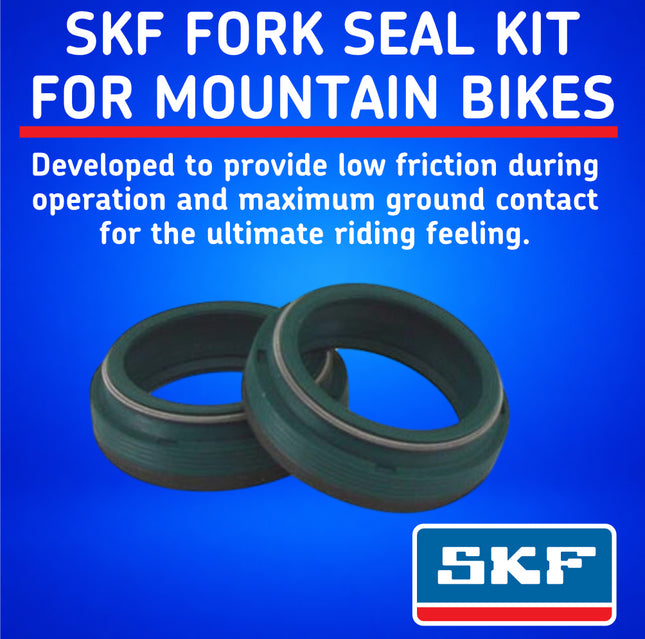 SKF MTB32MU Fork Seal Kit for Manitou 32 mm Motorcycle Fork Suspension Fits Manitou 32 mm, Premium Replacement Oil Seals, Wiper Kit, Mountain Bike MTB Cycling Front Fork Service Maintenance.