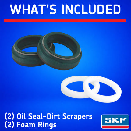 SKF MTB32MU Fork Seal Kit for Manitou 32 mm Motorcycle Fork Suspension Fits Manitou 32 mm, Premium Replacement Oil Seals, Wiper Kit, Mountain Bike MTB Cycling Front Fork Service Maintenance.