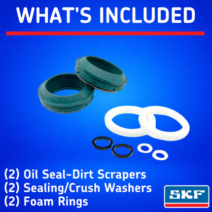SKF MTB32R Fork Seal Kit for Rockshox 32 mm Motorcycle Fork Suspension Fits RockShox 32 mm, Premium Replacement Oil Seals, Wiper Kit, Mountain Bike MTB Cycling Front Fork Service Maintenance.