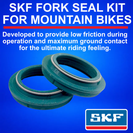 SKF MTB35M Fork Seal Kit, Marzocchi 35 mm 4-Piece Kit, Fits Marzocchi 35 mm, Premium Low Friction Replacement Oil Seals, Mountain Bike MTB Cycling Front Fork.