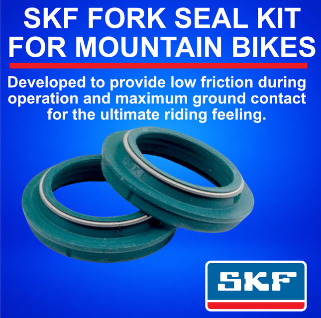 SKF MTB35M Fork Seal Kit, Marzocchi 35 mm 4-Piece Kit, Fits Marzocchi 35 mm, Premium Low Friction Replacement Oil Seals, Mountain Bike MTB Cycling Front Fork.