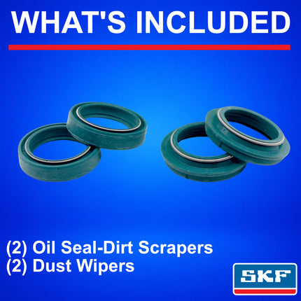 SKF MTB35M Fork Seal Kit, Marzocchi 35 mm 4-Piece Kit, Fits Marzocchi 35 mm, Premium Low Friction Replacement Oil Seals, Mountain Bike MTB Cycling Front Fork.