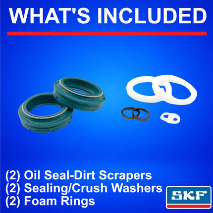SKF MTB36FN Fork Seal Kit for Fox 36mm Mountain Bike Suspension 15-26 Fits Fox 36 mm (Model Years 2015-2026), Premium Low Friction Oil Seals, Wiper Kit, Mountain Bike MTB Cycling Front Fork.