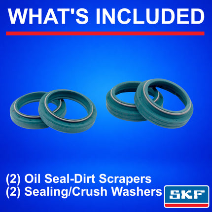 SKF MTB38M Fork Seal Kit for Marzocchi 38mm Mountain Bike Suspension Fits Marzocchi 38 mm, Premium Replacement Oil Seals, Wiper Kit, Mountain Bike MTB Cycling Front Fork Service Maintenance.