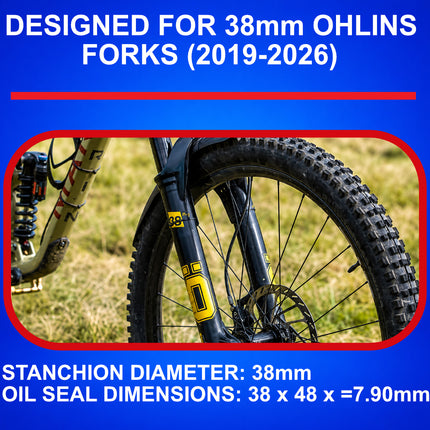 SKF MTB38OHL Fork Seal Kit for Ohlins 38mm Mountain Bike Suspension Fits