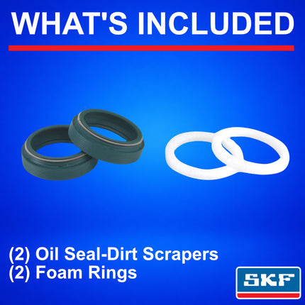 SKF MTB38RN Fork Seal Kit for Rockshox 38mm Mountain Bike Suspension Fits RockShox 38 mm, Premium Replacement Oil Seals, Wiper Kit, Mountain Bike MTB Cycling Front Fork Service Maintenance.