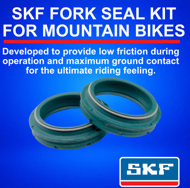 SKF MTB40F Fork Seal Kit for Fox 40mm Mountain Bike Suspension 05-15 Fits Fox 40 mm (Model Years 2005-2015), Premium Low Friction Oil Seals, Wiper Kit, Mountain Bike MTB Cycling Front Fork.