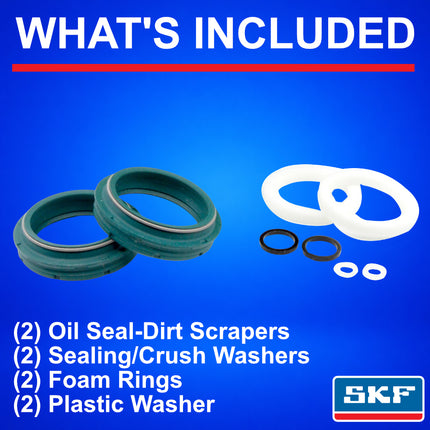 SKF MTB40F Fork Seal Kit for Fox 40mm Mountain Bike Suspension 05-15 Fits Fox 40 mm (Model Years 2005-2015), Premium Low Friction Oil Seals, Wiper Kit, Mountain Bike MTB Cycling Front Fork.