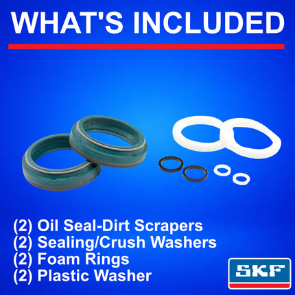 SKF MTB40FN Fork Seal Kit for Fox 40mm Mountain Bike Suspension 16-26 Fits Fox 40 mm (Model Years 2016-2026), Premium Low Friction Oil Seals, Wiper Kit, Mountain Bike MTB Cycling Front Fork.