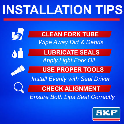 SKF MTB40FN Fork Seal Kit for Fox 40mm Mountain Bike Suspension 16-26 Fits Fox 40 mm (Model Years 2016-2026), Premium Low Friction Oil Seals, Wiper Kit, Mountain Bike MTB Cycling Front Fork.