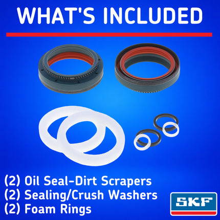 SKF MTBDUAL-32FN Fork Seal Kit for Fox 32 mm Motorcycle Fork Suspension Dual-Compound Design, Fits Fox 32 mm, Ultimate Sealing Power, Low Friction Oil Seals, Mountain Bike MTB Cycling Fork.