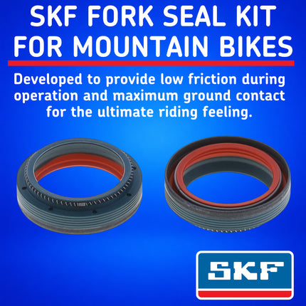 SKF MTBDUAL-32RN Fork Seal Kit for Rockshox 32mm Motorcycle Fork Suspension Dual-Compound Design, Fits RockShox 32mm, Ultimate Sealing Power, Low Friction Oil Seals, Mountain Bike MTB Cycling Fork.