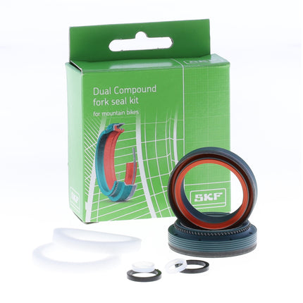 SKF MTBDUAL-34FN Fork Seal Kit for Fox 34 mm Motorcycle Fork Suspension Dual-Compound Design, Fits Fox 34 mm, Ultimate Sealing Power, Low Friction Oil Seals, Mountain Bike MTB Cycling Fork.