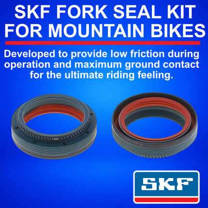 SKF MTBDUAL-35RN Dual Compound Fork Seal Kit, Rockshox 35 mm Dual-Compound Design, Fits RockShox 35 mm, Ultimate Sealing Power, Low Friction Oil Seals, Mountain Bike MTB Cycling Fork.