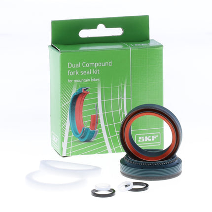 SKF MTBDUAL-40FN Dual Compound Seal Kit for Fox 40mm Mountain Bike Dual-Compound Design, Fits Fox 40 mm, Ultimate Sealing Power, Low Friction Oil Seals, Mountain Bike MTB Cycling Fork.