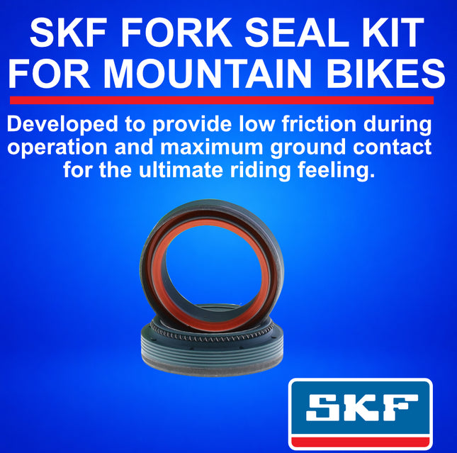 SKF MTBDUAL-40FN Dual Compound Seal Kit for Fox 40mm Mountain Bike Dual-Compound Design, Fits Fox 40 mm, Ultimate Sealing Power, Low Friction Oil Seals, Mountain Bike MTB Cycling Fork.