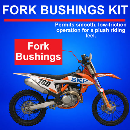 SKF Fork Bushing Kit KYB Kayaba 48mm PTFE Composite, Maintenance Free Inner Outer for Motorcycle Suspension, Heat Dissipation and Bonding, High-Strength Steel Backing (VKWA-KYB48-A)