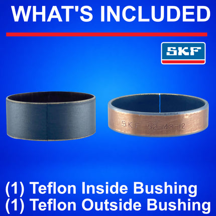 SKF Fork Bushing Kit Marzocchia 45mm PTFE Composite, Maintenance Free Inner Outer for Motorcycle Suspension, Heat Dissipation and Bonding, High-Strength Steel Backing (VKWA-MAR45-A)