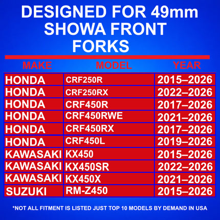 SKF Fork Bushing Kit Showa 49 mm PTFE Composite Bronze, Maintenance Free Inner Outer for Motorcycle Suspension, Heat Dissipation and Bonding, High-Strength Steel Backing (VKWA-SHO49-A)