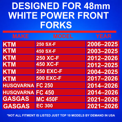 SKF Fork Bushings Kit WP 48 mm PTFE Composite Bronze, Maintenance Free Inner Outer for Motorcycle Suspension, Heat Dissipation and Bonding, High-Strength Steel Backing (VKWA-WP48-A)