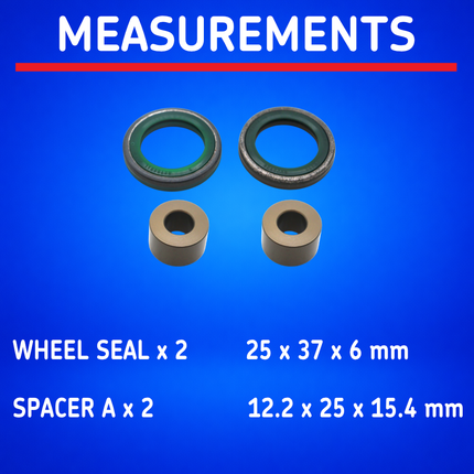 SKF Front Wheel Seals and Spacers Kit for Kawasaki KX65 (VKWB-F-12-HDS-C), High Performance Seals and Spacers, Low Friction Superior Contamination Protection (Bearings Not Included)