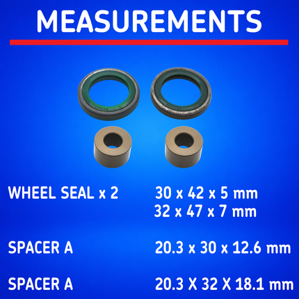 SKF Front Wheel Seals and Spacers Kit for Various Honda CRF Models (VKWB-F-20-HDS-A), High Performance Seals and Spacers, Low Friction Superior Contamination Protection (Bearings Not Included)