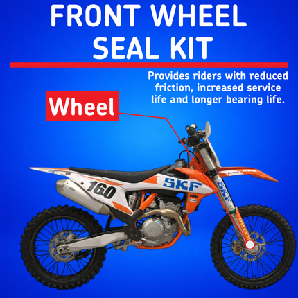 SKF Front Wheel Seals and Spacers Kit for Various Honda CRF Models (VKWB-F-20-HDS-A), High Performance Seals and Spacers, Low Friction Superior Contamination Protection (Bearings Not Included)