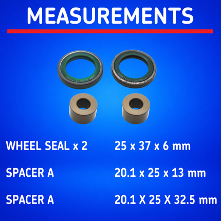 SKF Front Wheel Seals and Spacers Kit for Honda Models (VKWB-F-20-HDS-B), High Performance Seals and Spacers, Low Friction Superior Contamination Protection (Bearings Not Included)