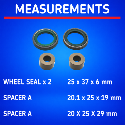 SKF Front Wheel Seals and Spacers Kit for Kawasaki and Suzuki Models, High Performance Seals and Spacers, Low Friction Superior Contamination Protection (Bearings Not Included)