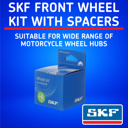 SKF Front Wheel Seals + Spacers Kit for Kawasaki Models (VKWB-F-20-HDS-G), High Performance Seals and Spacers, Low Friction Superior Contamination Protection (Bearings Not Included)