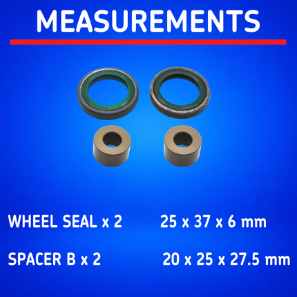 SKF Front Wheel Seals + Spacers Kit for Kawasaki Models (VKWB-F-20-HDS-G), High Performance Seals and Spacers, Low Friction Superior Contamination Protection (Bearings Not Included)