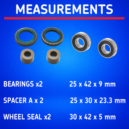 SKF Front Wheel Seals, Spacers, Bearings for Gas Gas (VKWB-F-22-HD-A), High Performance Seals and Spacers, Low Friction Superior Contamination Protection (Bearings Included)