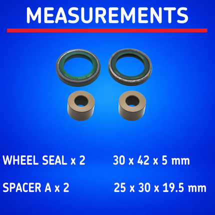 SKF Front Wheel Seals + Spacers Kit for KTM, HUSQ, GASGAS (VKWB-F-25-HDS-C), High Performance Seals and Spacers, Low Friction Superior Contamination Protection (Bearings Not Included)