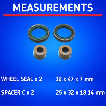 SKF Front Wheel Seals + Spacers Kit for Beta RX/RR Models (VKWB-F-30-HDS-C), High Performance Seals and Spacers, Low Friction Superior Contamination Protection (Bearings Not Included)