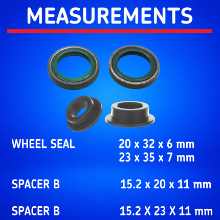 SKF Rear Wheel Seals + Spacers Kit for Honda CR 85 R (VKWB-F-12-HD-C), High Performance Seals and Spacers, Low Friction Superior Contamination Protection (Bearings Not Included)