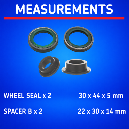 SKF Rear Wheel Seals + Spacers Kit for Suzuki RM 125/250 (VKWB-R-22-HDS-A), High Performance Seals and Spacers, Low Friction Superior Contamination Protection (Bearings Not Included)