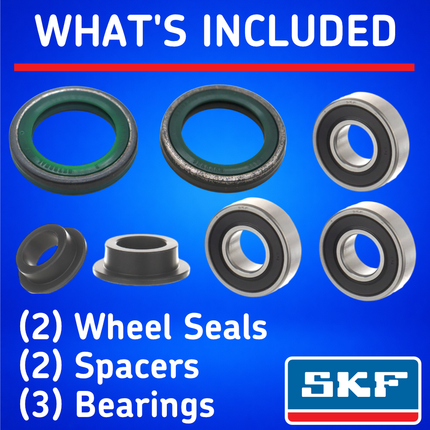 SKF Rear Wheel Seals and Spacers Kit for Fantic and Yamaha (VKWB-R-25-HD-E), High Performance Wheel Seals and Bearings, Low Friction Superior Contamination Protection (Bearings Included)